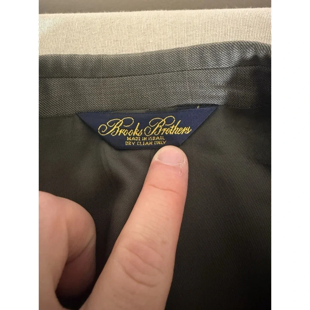 VINTAGE Brooks Brothers Suit Adult 38S Beige Wool Cuffed Hem 2 Piece Mens